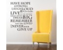 Inspirational Quote Wall Stickers Family Lettering Wall Decals Motivational Wall Quotes Never Give Up Quote Stickers Laugh Loud Decals Home Decors