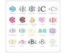 Monogram Sticker with Frame Border - Custom Monogram Car Decal - Personalized Initial Letter Vinyl Yeti Circle Script Block Heart Diamond Fishtail Vine Cursive Stacked for Laptop Bottles Cup 