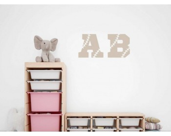 Custom Softball Baseball Monogram Decal - Personalized Initial Letter Vinyl for Laptop Bottles Cup 