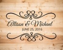 Dance floor decal in Wedding or engagement Party - Anniversary Decal on Lovers' Day-Personalized Decal in Your Name and Anniversary Date