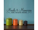 Meals & Memories Decal - Kitchen Quote Wall Decal - Meals and Memories are made here Wall Sticker