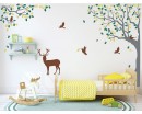 Corner Tree and Deer Decal-Tree Nursery Wall Art