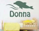 Dolphin Customised Name Cartoon Decal For Nursery