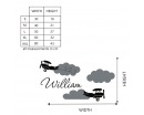 Helicopter with Personalized Name Decal For Nursery