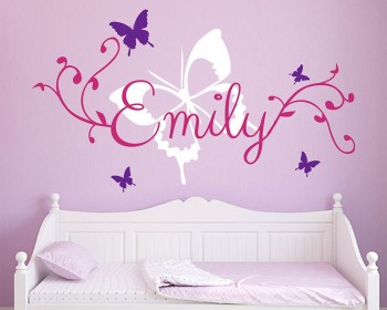 FAIRY Wall Sticker Personalised Name Girls Bedroom Vinyl Wall Art Decal F5 