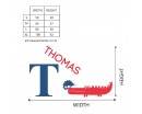 Alligator with Personalized Name Decal-Boys Name Decal -Customized Boy Wall Decal Nursery Animal Vinyl Lettering