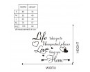 Life Takes You to Unexpected Places, Love Brings You Home, Inspirational Family Wall Art Sticker Decor Decal