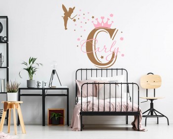 fairy flowers tree decal fairy wall stickers girls wall stickers fairies girls name decals-DK336 fairy decal Fairy decals fairy tree