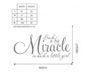 A Such a Big Miracle In Such a Little Girl Quote Motivational Vinyl Art Stickers