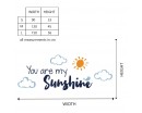 You are my Sunshine Quote with Clouds and Sun Decal-Nursery Wall Decal
