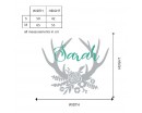 Personalized Floral Antler Antlers Name Wall Decal