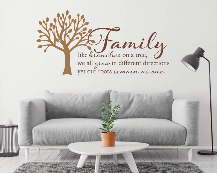'Families are like Branches on a Tree...' Family Quote Vinyl Label
