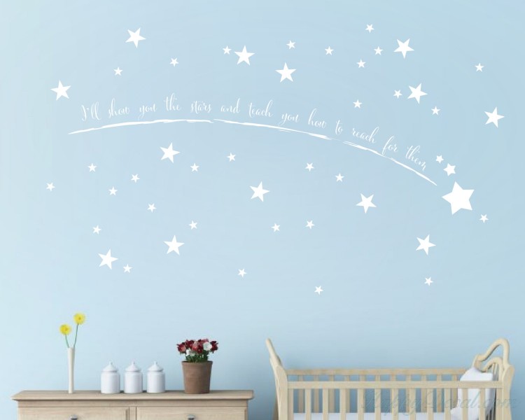 Twinkle twinkle little star wall quote nursery kids art decal vinyl sticker w175 