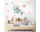 Watercolor Bunny Pilot Removable Stickers for Nursery