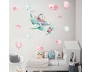 Watercolor Bunny Pilot Removable Stickers for Nursery