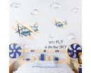 Retro Aeroplane Nursery Stickers