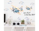 Retro Aeroplane Nursery Stickers