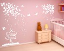 Branches with Leaves Birds Wall Decal Vinyl Tree Art Stickers
