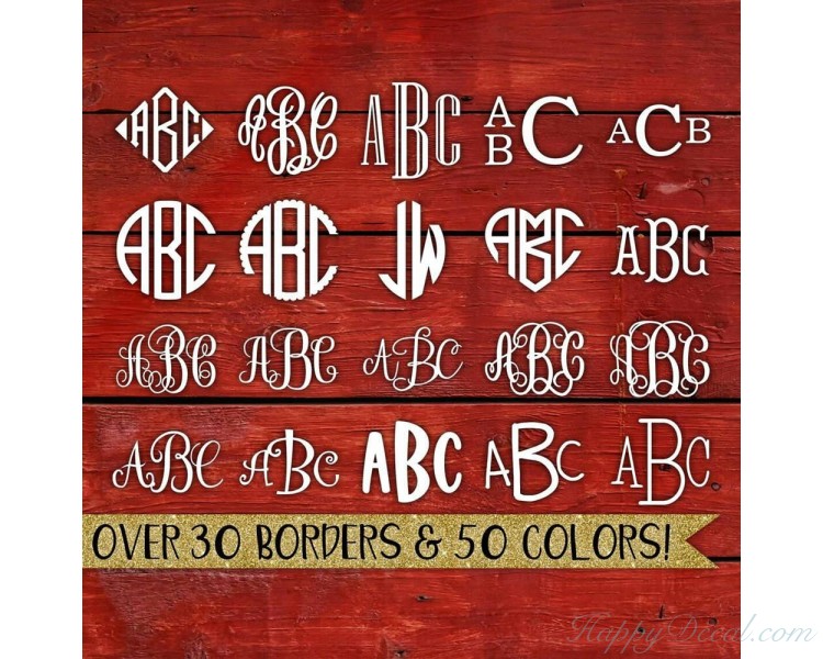 Custom Monogram Car Decal - Personalized Initial Letter Vinyl Yeti ...
