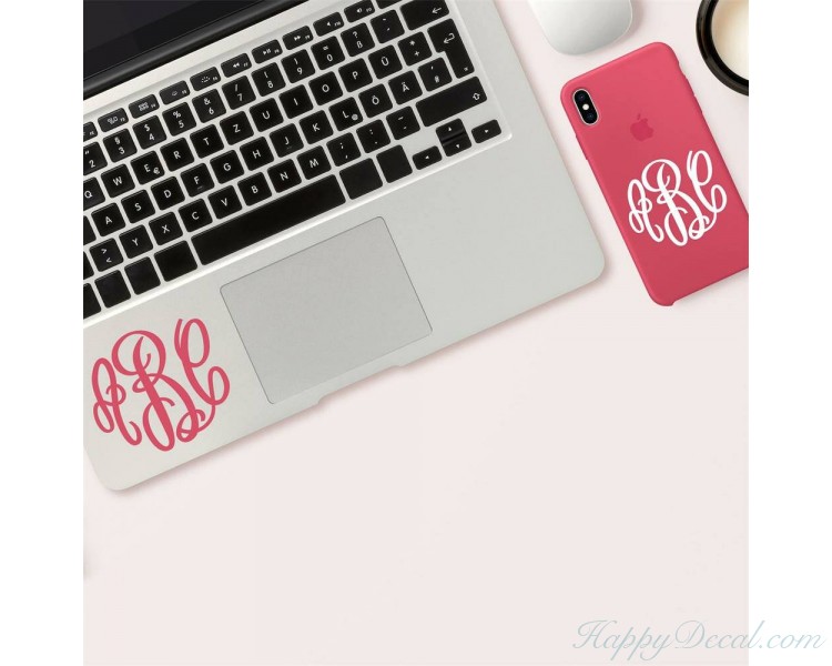 Custom Monogram Car Decal - Personalized Initial Letter Vinyl Yeti ...