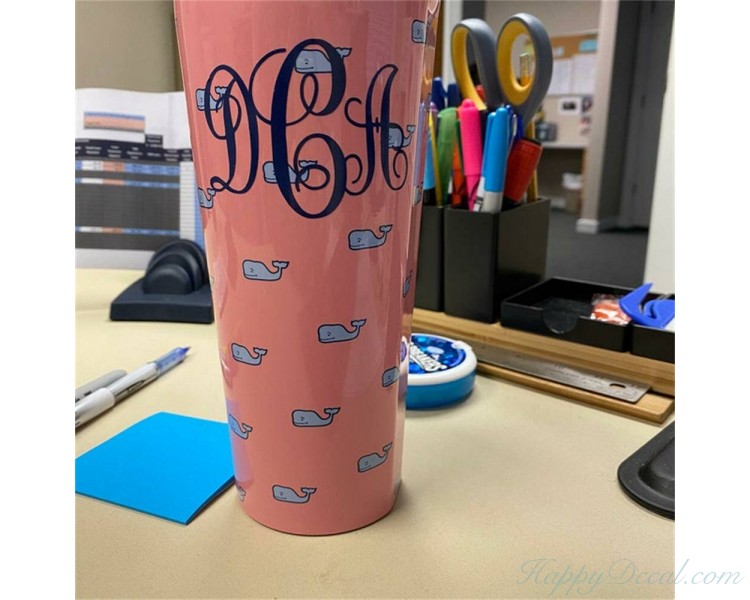 Custom Monogram Car Decal - Personalized Initial Letter Vinyl Yeti ...