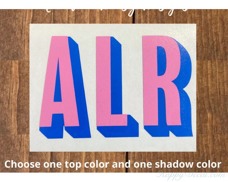 Two Color Monograms Two Color Monogram Name Sticker - Custom Monogram Wall Helmet Car Sticker