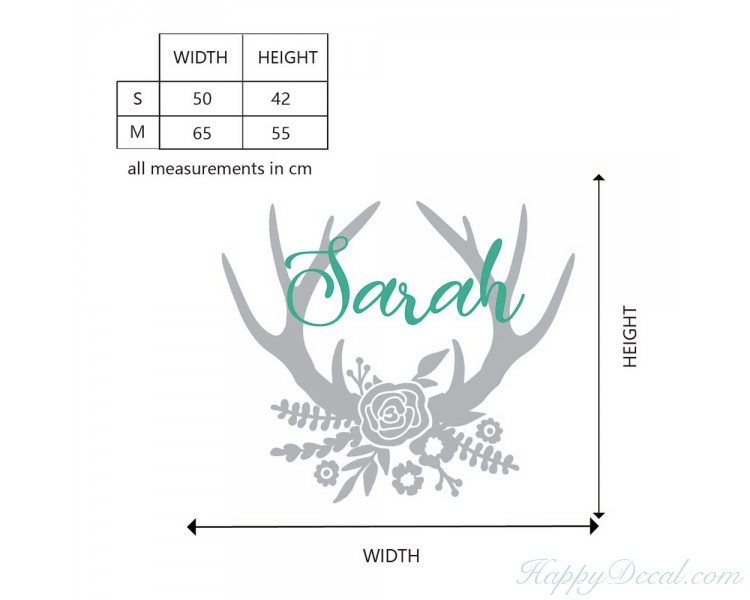 Personalized Name Wall Decal With Deer Antlers & Bear - Rustic Nursery Or Home Decor (22"h X 33"w) - View #10