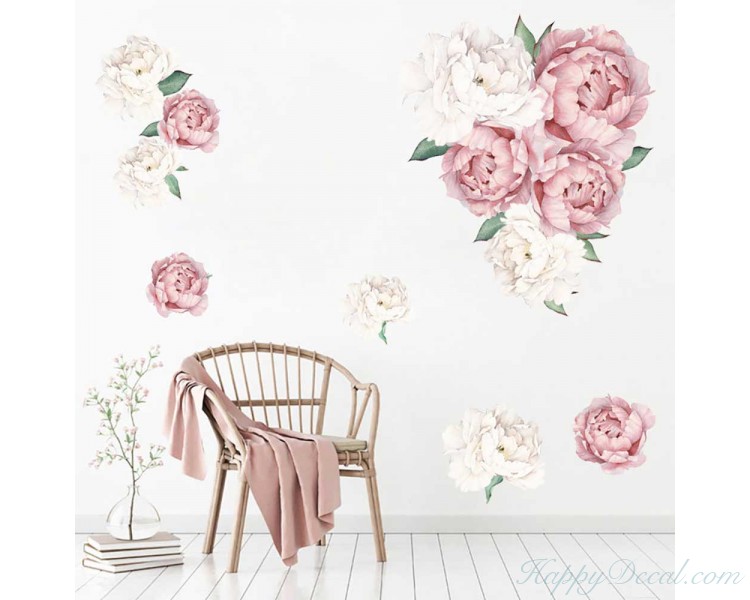 Elegant Peony Blossoms for Nursery and Living Room Decor