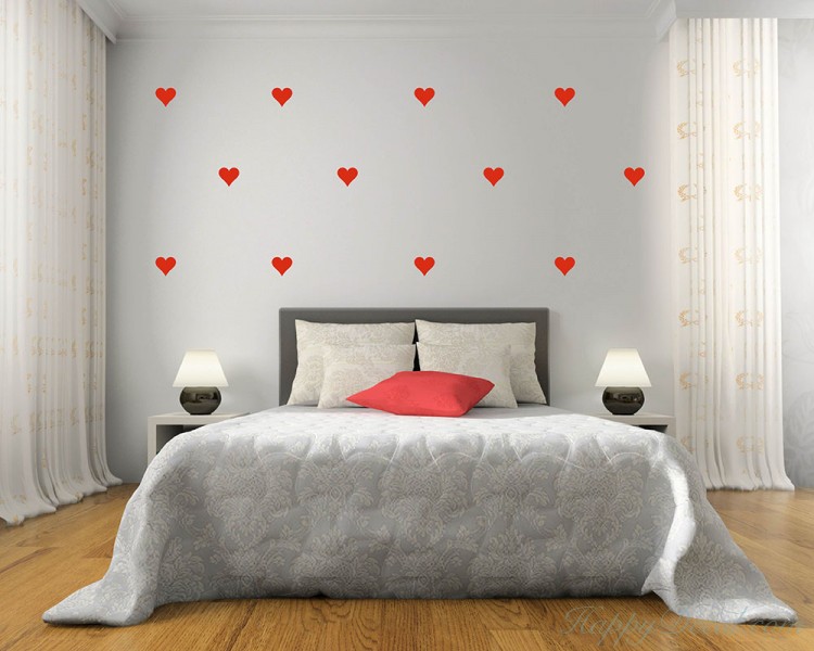 Heart Pattern Wall Decal Nursery Modern Vinyl Sticker