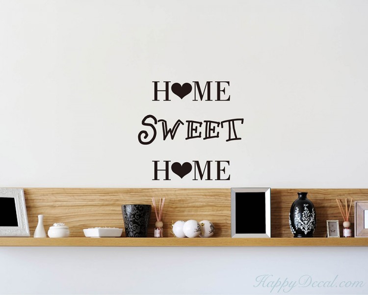 Autocollant Mural "Home Sweet Home" - Décalcomanie Vinyle Pour Déco Maison - Neuf