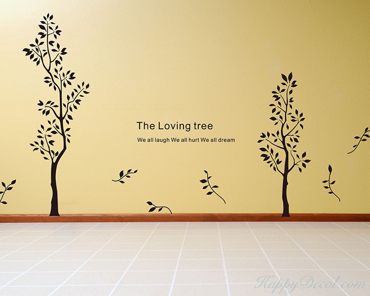 Loving Trees with Quote Wall Decal Vinyl Tree Art Stickers