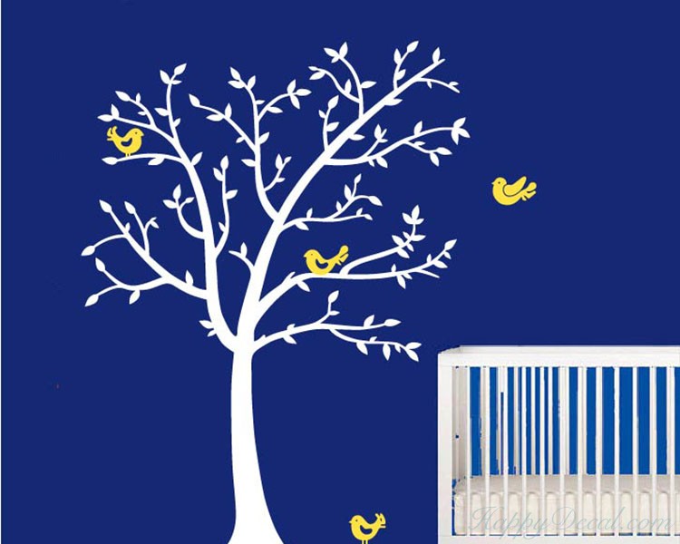 Tree and Lovely Birds Wall Decal Nursery Vinyl Tree Art Stickers
