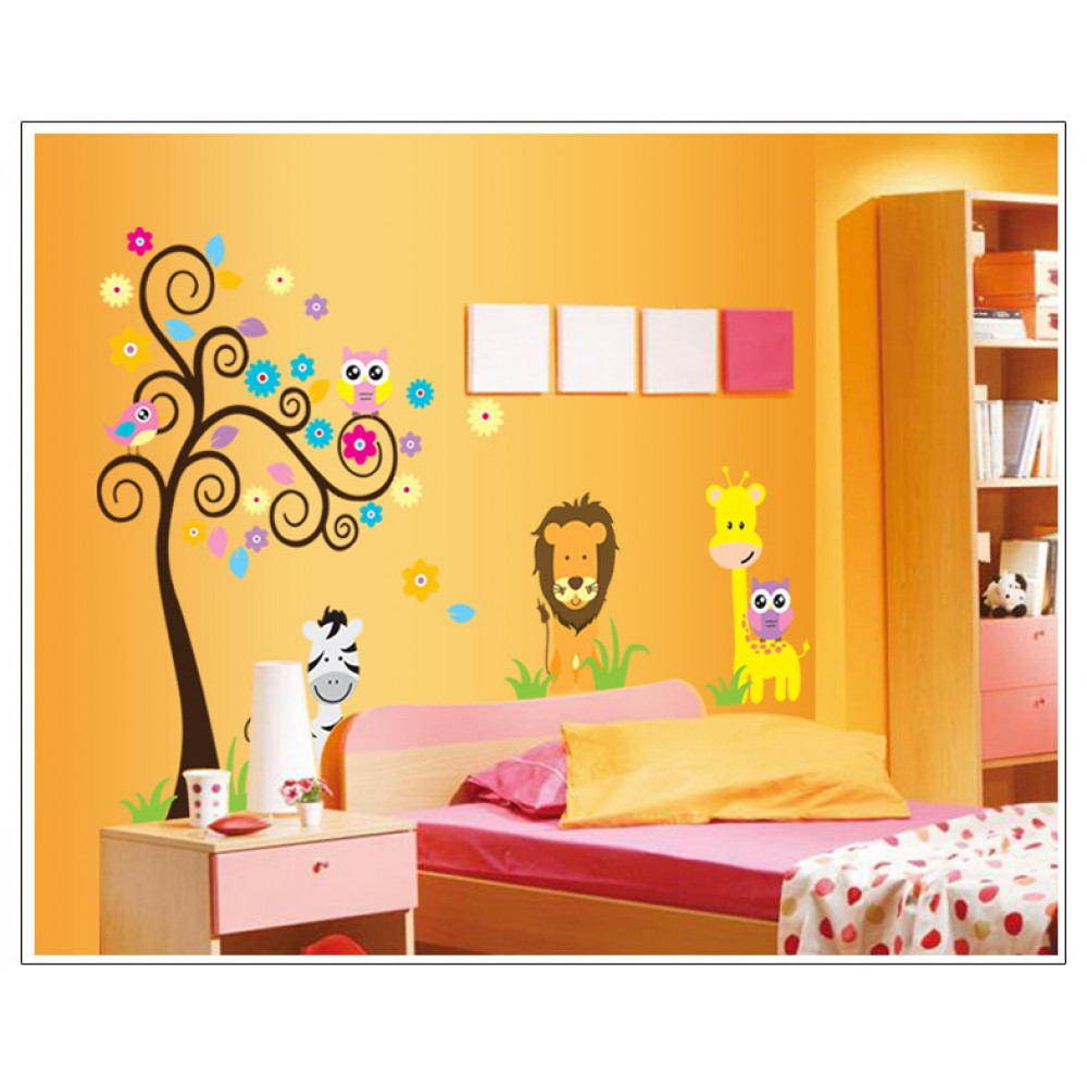 Kids Baby Children Room Cartoon Animal Wall Stickers Vinyl Decor DIY Art Decal