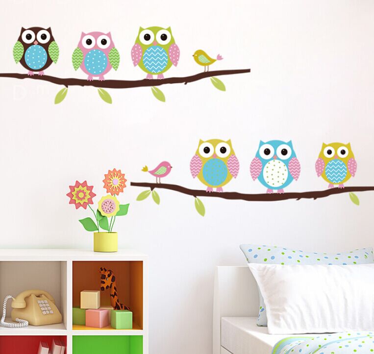 Cute Owl Wall Sticker Tree Stickers With Owls Wall Decals Animal Wall ...
